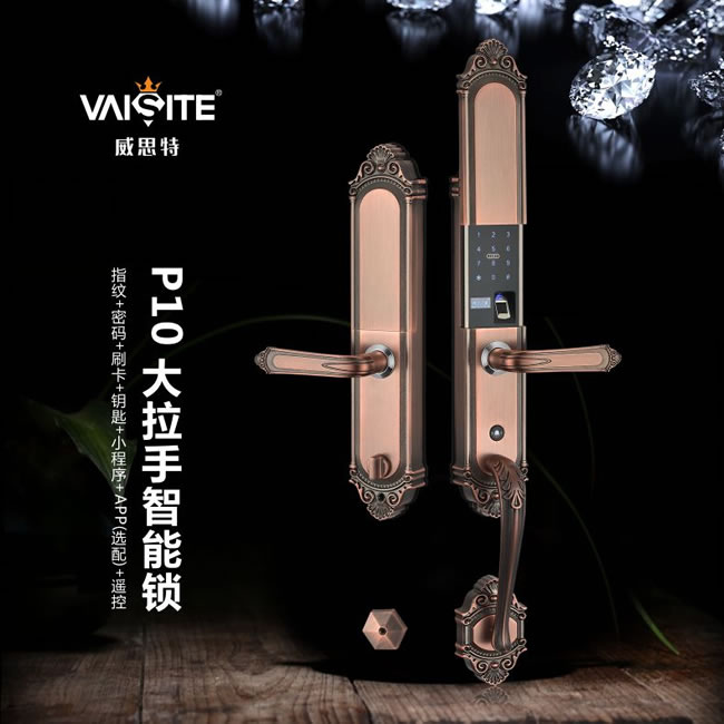 威思特智能锁_威思特智能锁 P10豪华别墅大拉手智能指纹锁